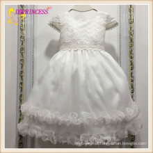 Design bordado bebê meninas vestido de festa branco anjo crianças vestido